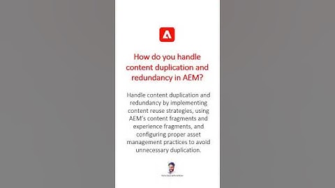 Content duplication and redundancy in AEM #aem #aeminterviewquestions #adobeexperiencemanager
