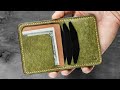 #010 Making minimalist leather wallet / card holder handmade DIY PDF pattern How it's made?