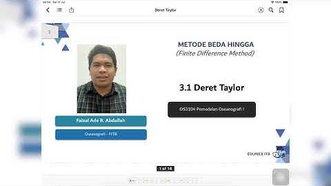 Metode Beda Hingga - Deret Taylor