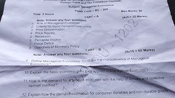 Managerial Economics, B.Com 2nd semester(CBCS) 2020 question paper, Osmania university.