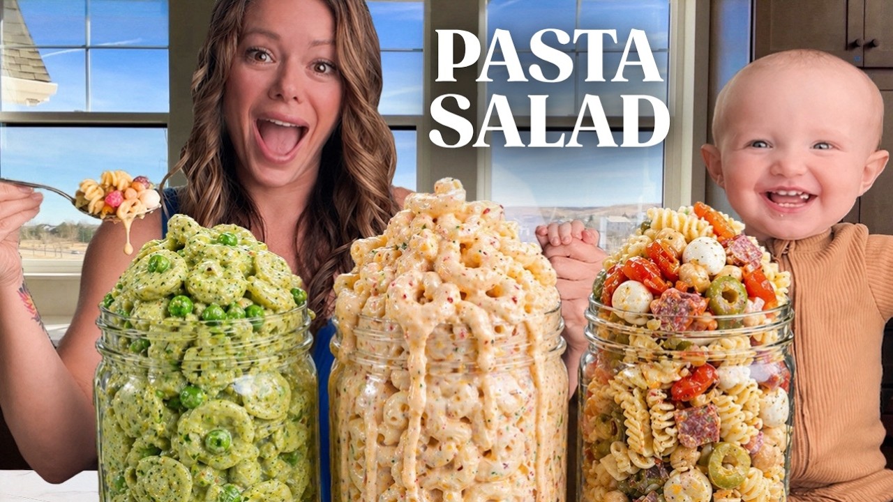 Quick and Easy Lunch Recipes PASTA SALAD 3 Ways - YouTube