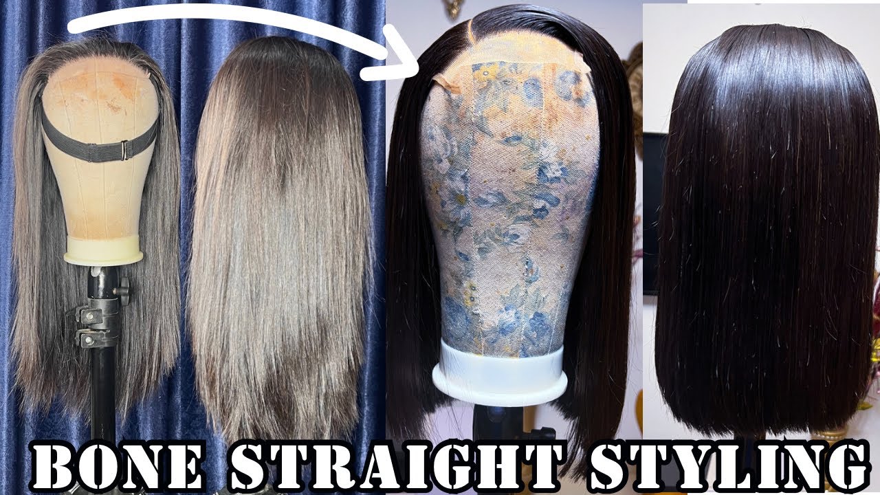 BONE STRAIGHT HAIR STYLING AND CUT A BLUNT CUT