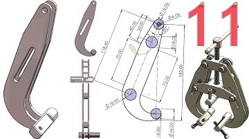 11-Project 48| Tube /Pipe Welding Clamp Vise |SolidWorks Tutorial: clamp jaw -left
