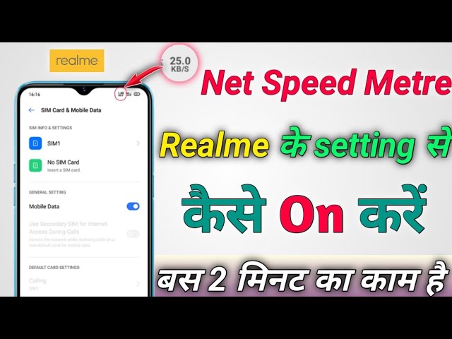 How to enable internet speed metr in realme mobile || show internet speed metr notification bar