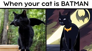 You can rest assured when your cat is BATMAN 😂 Cat Meme Art