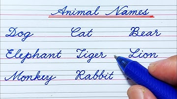 How to write Animal names in English cursive writing | Cursive writing practice |Cursive handwriting