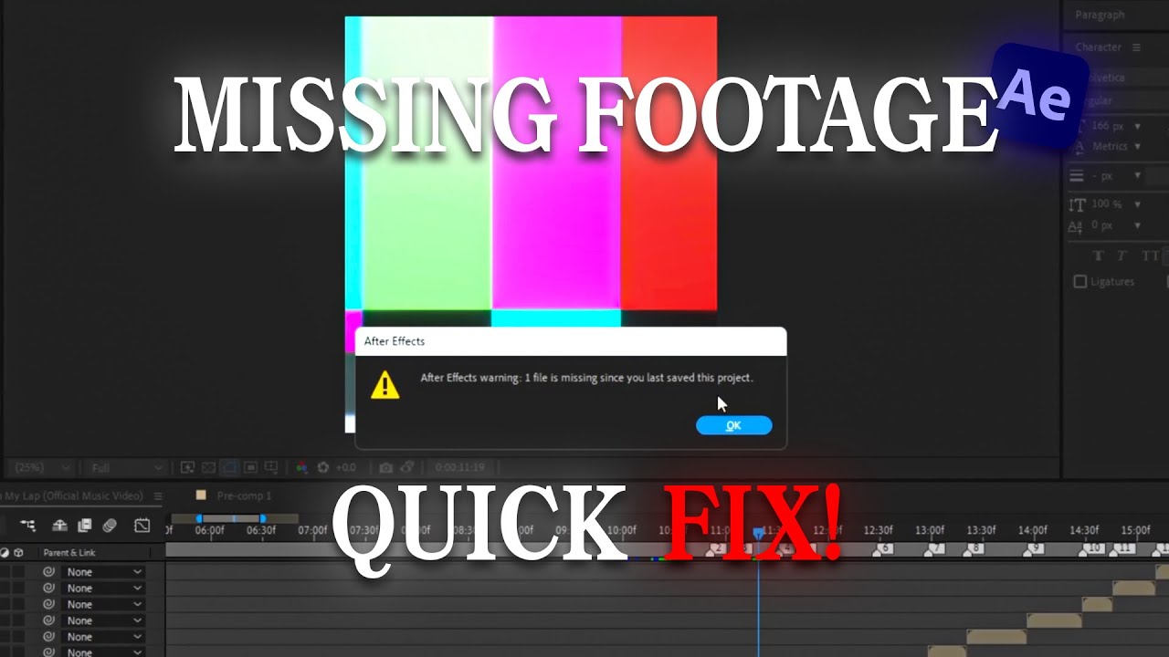 How To Replace Deleted or Missing FOOTAGE ; After Effects - YouTube