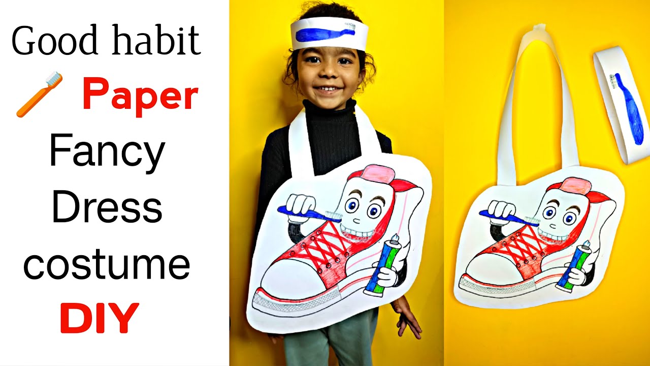 Brush fancy dress costume 🪥। Health and hygiene | How to make Fancy Dress with Paper 