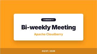 Bi-weekly Community Meeting - 03/27, 2026