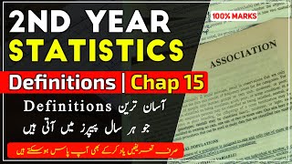 12th Statistics Definitions with Answers | Chapter 15 | ASSOCCIATION Profile