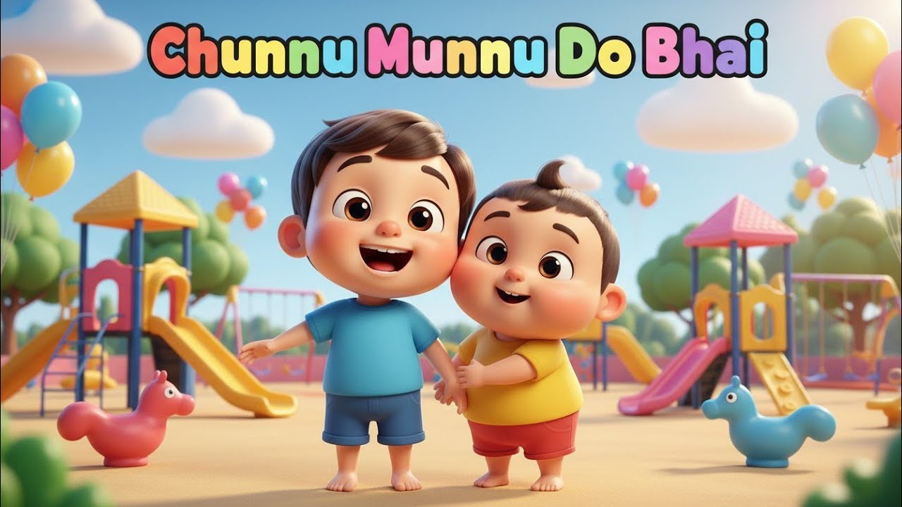 Chunnu Munnu Do Bhai 👬 Cute Kids Song | Funny Hindi Cartoon Rhyme ...