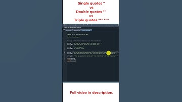 #Python Single vs Double vs Triple quotes. #datascience #programming