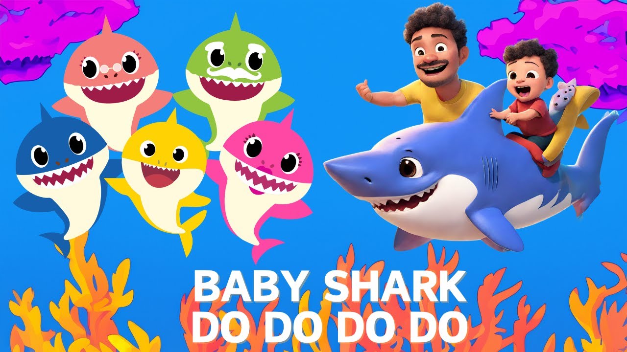 Красочный танец акулёнка для детей 🎵 | Изучаем цвета океана 🌊