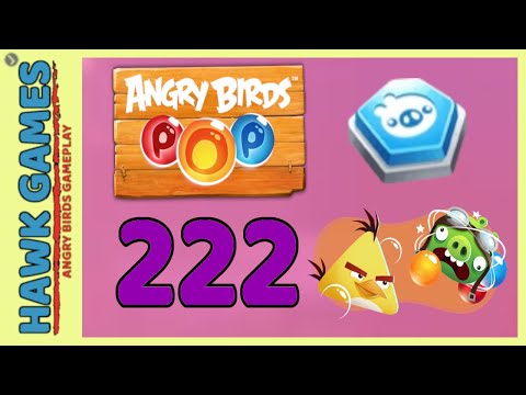 Angry Birds Stella POP Bubble Shooter Level 222 Hard - Walkthrough, No Boosters