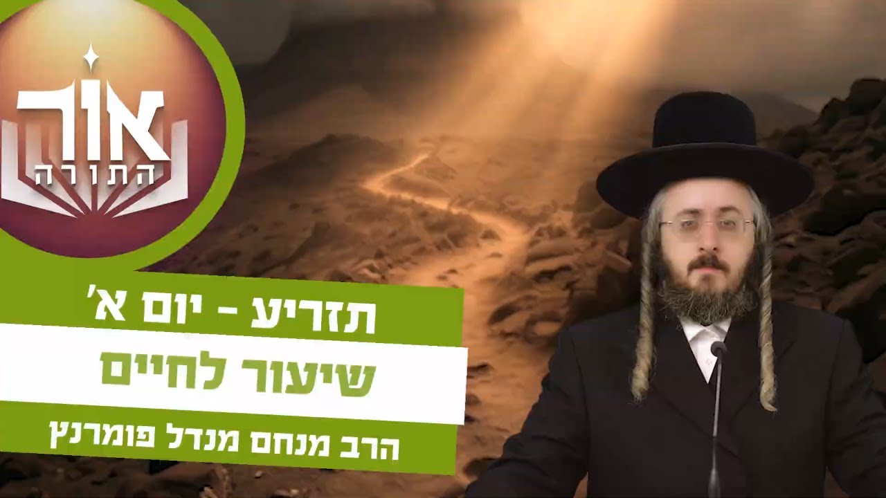 הרב מנחם מנדל פומרנץ | אור התורה - יום א' פרשת תזריע • שיעור לחיים •