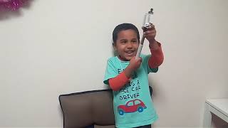 Selfie stick unboxing. Review by 3 year old kid. |Funny.