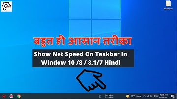 How To Show Net Speed On Computer Taskbar,  Net Speed Monitor In PC ( Window 10/8/8.1/7  ) In Hindi