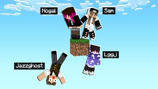 4 YOUTUBERS TENTAM SOBREVIVER COM APENAS 1 BLOCO NO MINECRAFT!