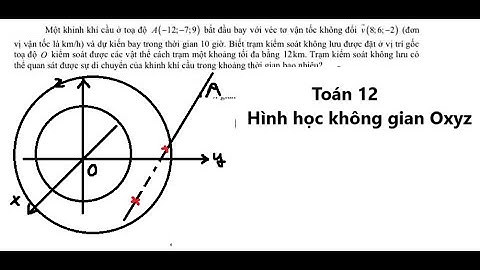 Một khinh khí cầu ở toạ độ A(–12;–7;9) bắt đầu bay với véc tơ vận tốc không đổi v(8;6;−2) (