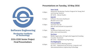RIT SE Senior Project Final Presentations - 2016-05-10