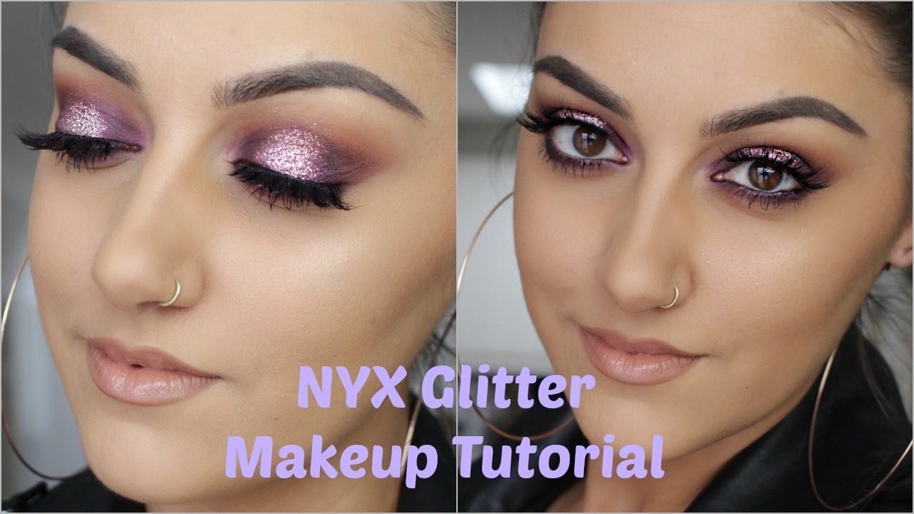CHATTY Purple Grunge Glitter Makeup Tutorial NYX TOO FACED
