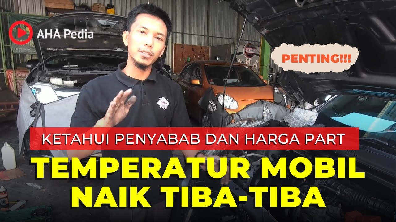 Ilustrasi mobil dengan temperatur yang naik