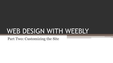 Web Design With Weebly Part 2 of 10: Customizing the Site