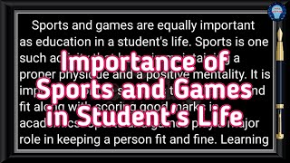 Importance of Sports and Games in Student's Life || Keep Learning Official. #sports #essay