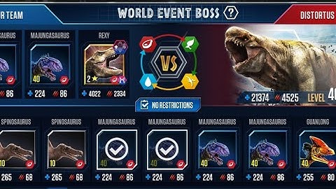 Super Rexy Battles DistortusRex Battle Power Over 90K!!! #jurassicworldthegame 