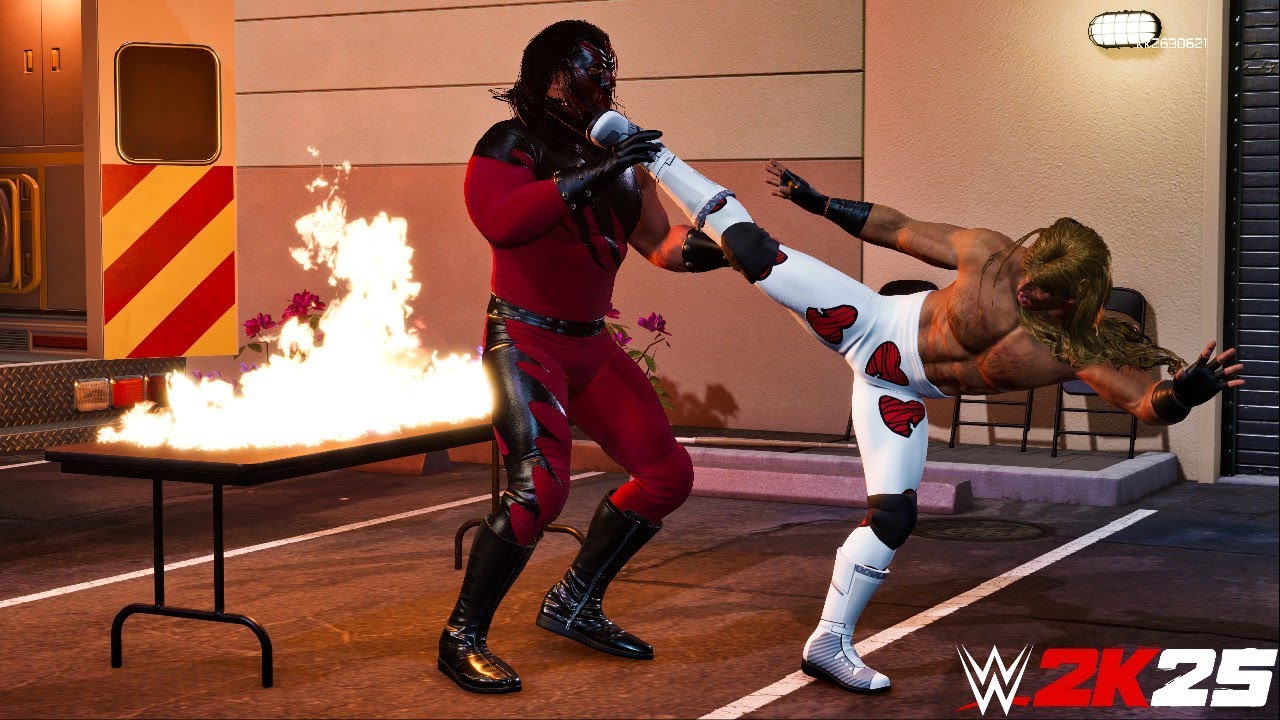 WWE 2k25 - Kane '98 vs. Shawn Michaels '94: Backstage Brawl Match at NXT