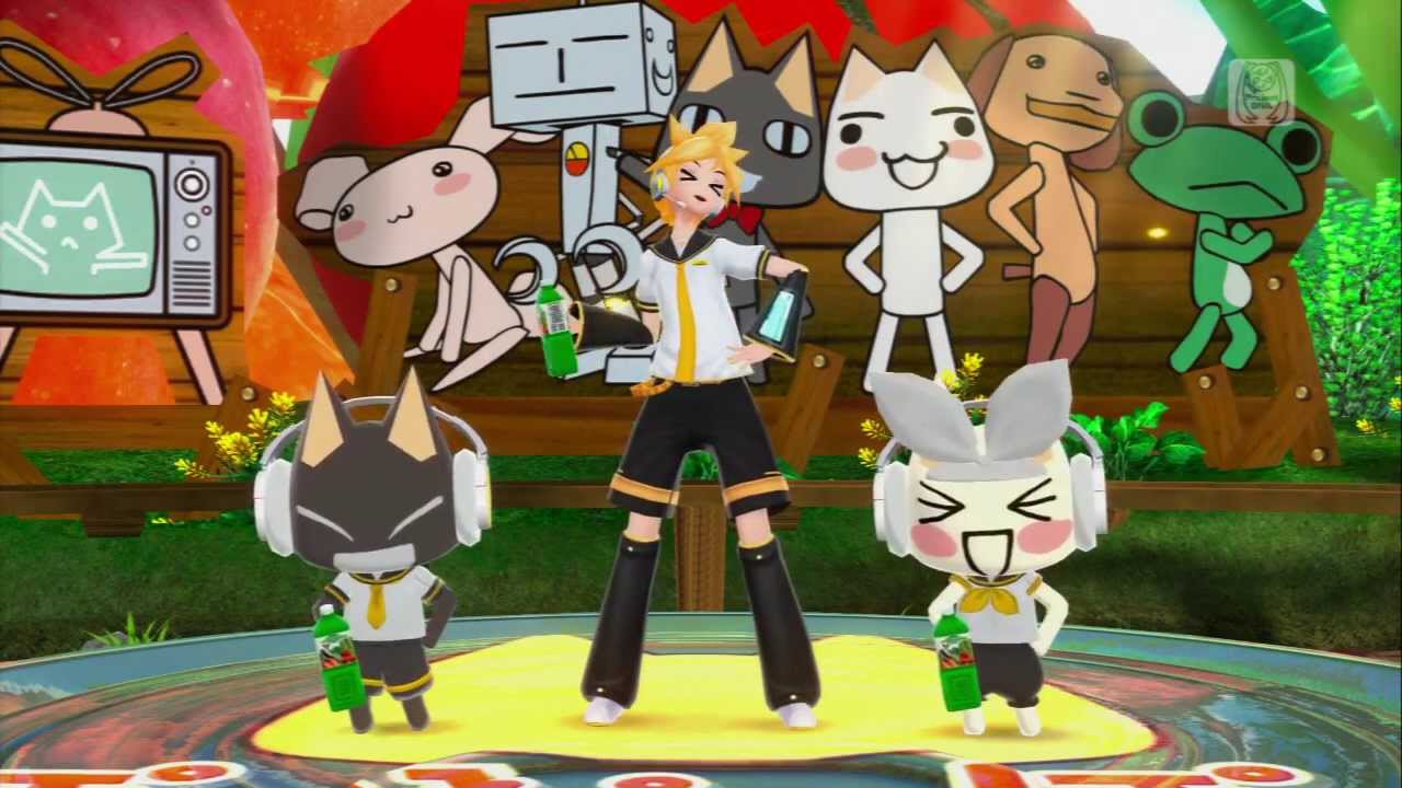 Project Diva F - ぽっぴっぽー (PoPiPo) (Toro and Kuro special edition) PV feat. Kagamine Len