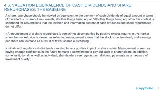 explain why a cash dividend and a share repurchase of the same amount are equivalent in terms of..