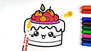 Sweet Celebration! How to Color a Delicious Cake Coloring Page for Kids screenshot 3