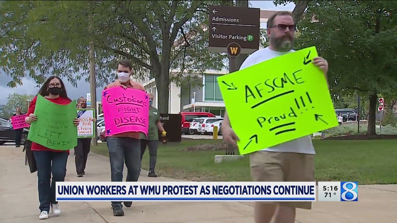 WMU Union workers protest during contract negotiations