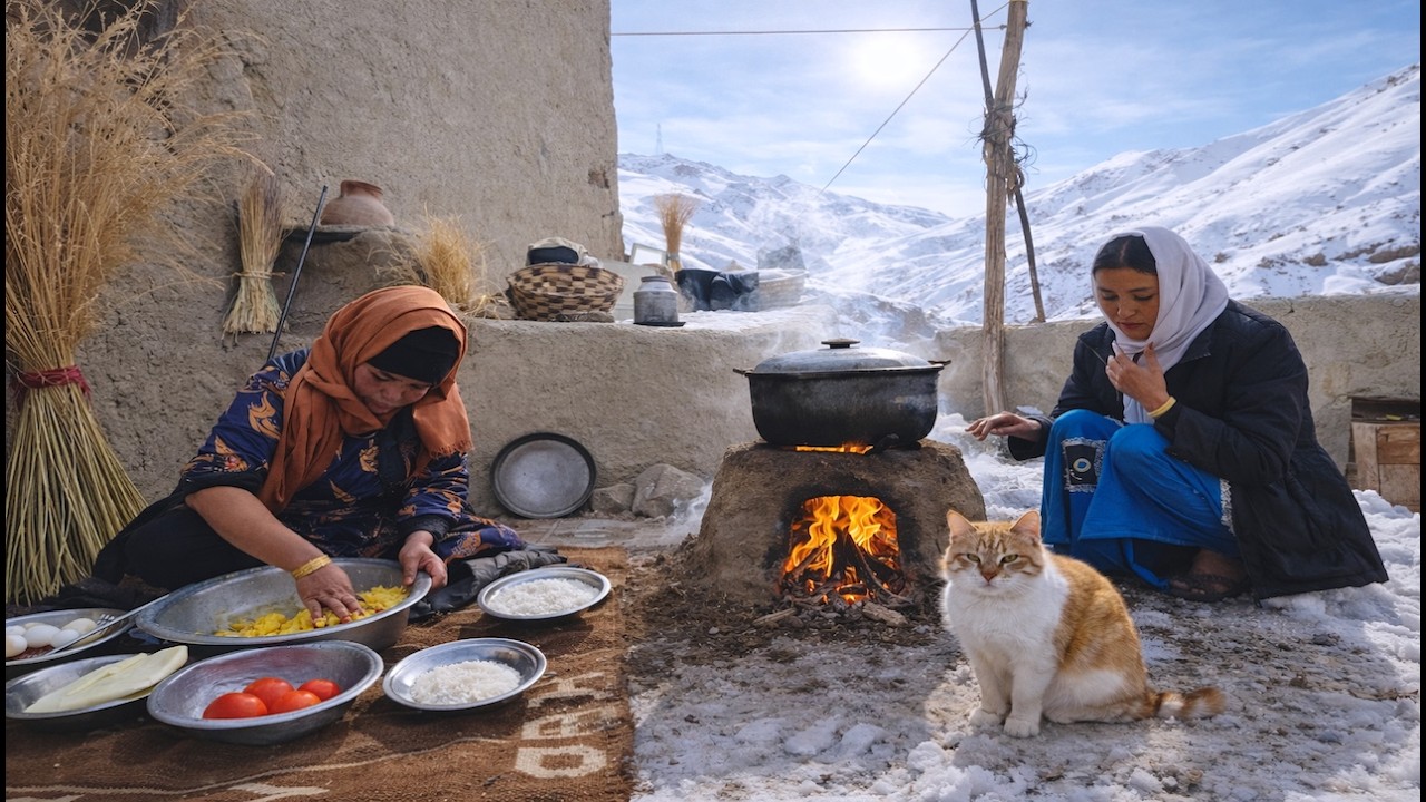 Real Life in an Afghan Village | Cooking Local Food on a Clay Stove with Firewood 🏔️🍲