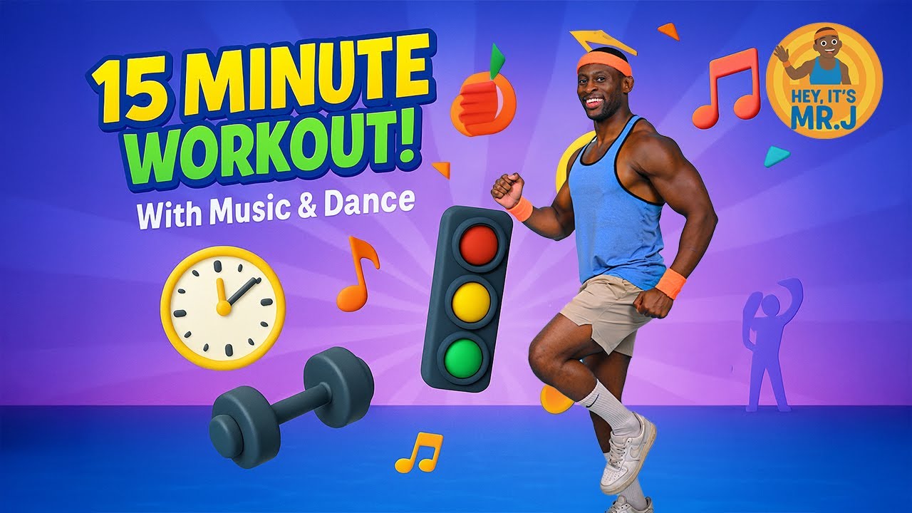 15-Minute Kids Workout with Music | Brain Breaks, Warmups & Dance Fun!