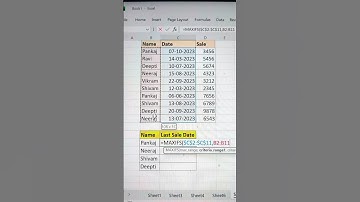 Find Last Sale Date Of Employees In Excel 🔥 | Excel Formula For Job Interview 💯 #shorts #bytetech
