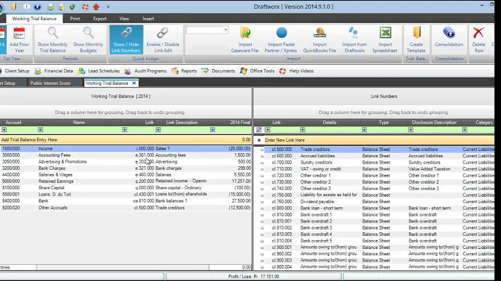 Quickvid: How to link your working trail balance in Draftworx