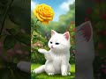 A White Kitten Met a Yellow Rose 💛🐾 | Cute Story for Kids