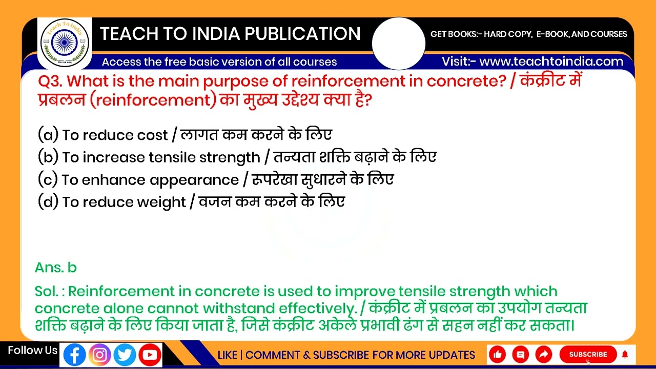 ITI Rein Forced Cement Concrete Structure | Draughtsman Civil 2nd Year Book | MCQ Module-5 | NCVT