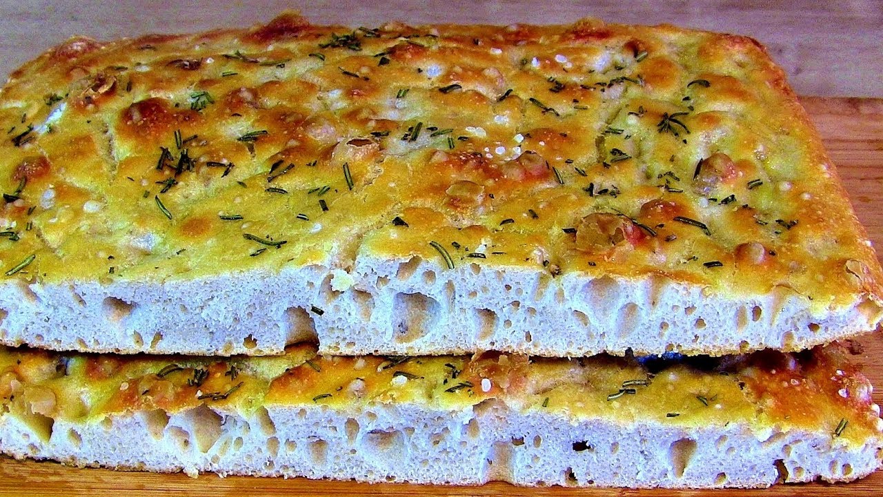 Focaccia-italienisches Fladenbrot selber backen-Focaccia Teig ohne ...