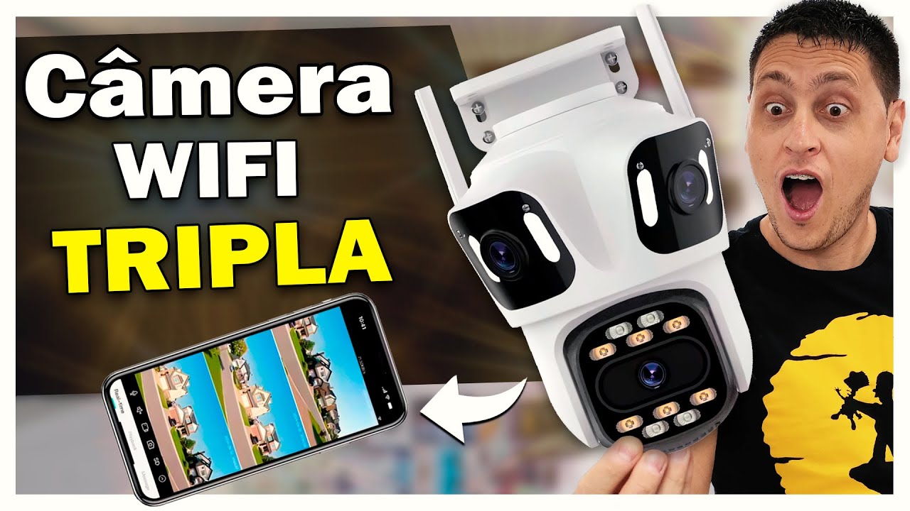 Câmera Wifi Tripla é boa? Unboxing e review