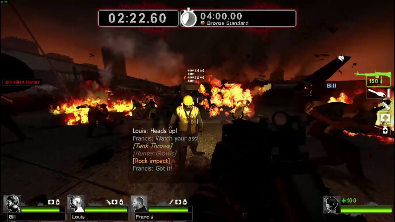 Left 4 Dead 2 Modded Survival Mode Gameplay - Gold Medal - Onslaught Custom Mutation
