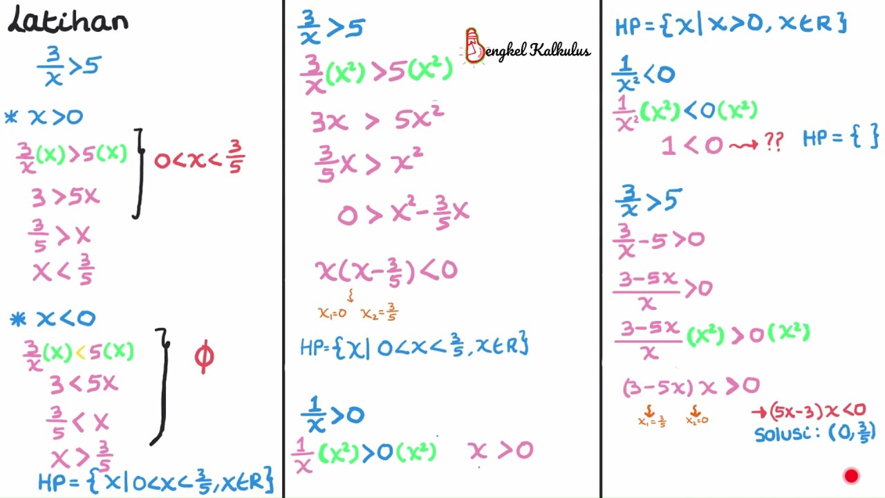 C0 Latihan Kalkulus : Pertidaksamaan (Part 1)