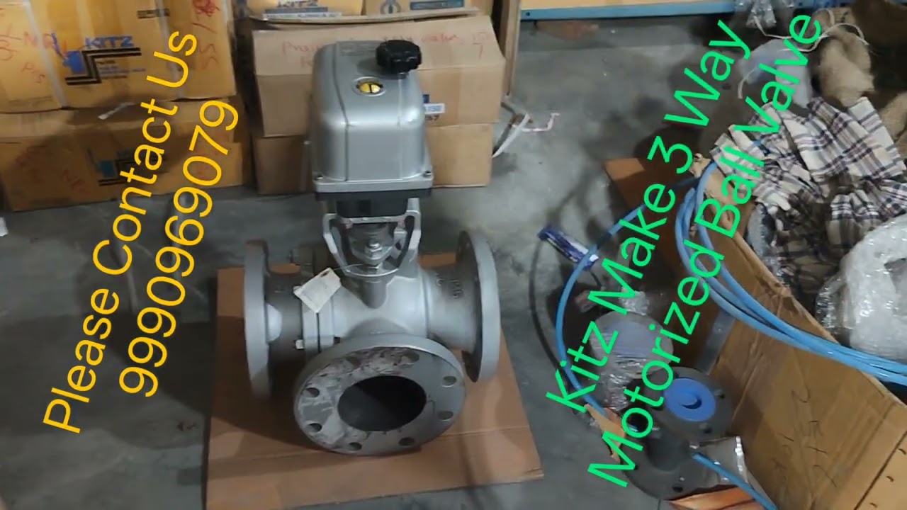 Kitz Make Three way Motorized Ball Valve Flange End Standard JIS 10K Reduce Bore L Port and T Port 