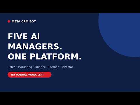 Five AI Managers. One Platform. — META CRM Bot — 60-Second Overview