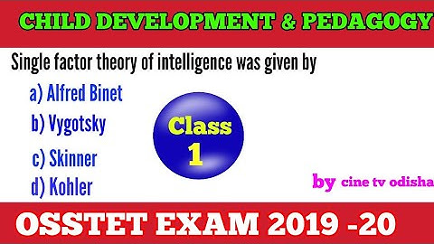 Child development and Pedagogy Questions with Answer for OSSTET EXAM 2019-20 !!