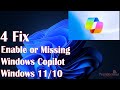 Fix enable or missing windows copilot in windows 11 23h2