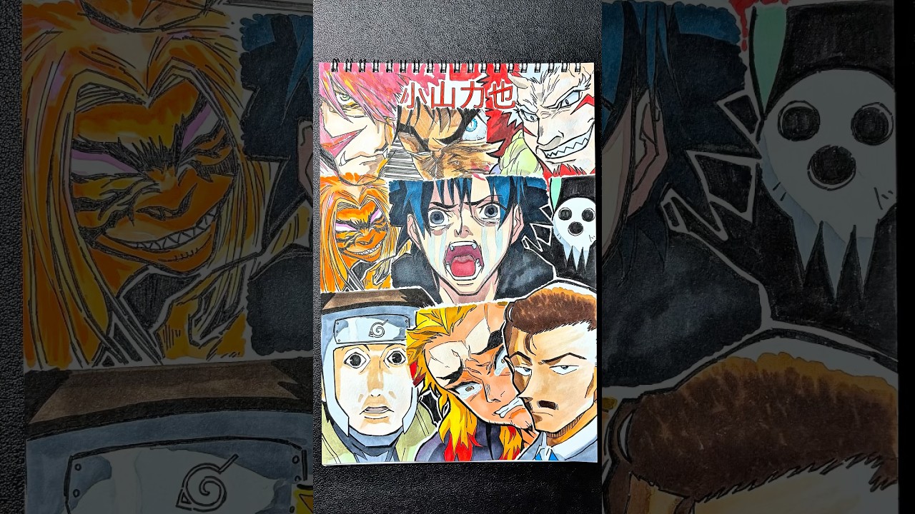 CV:小山力也の演じたキャラ9選を本気で描いてみた✨✨#drawing #drawingchallenge #一発描き #声優 #小山力也