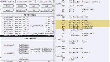 Debugging MIPS code using xSPIM (3 of 4)
